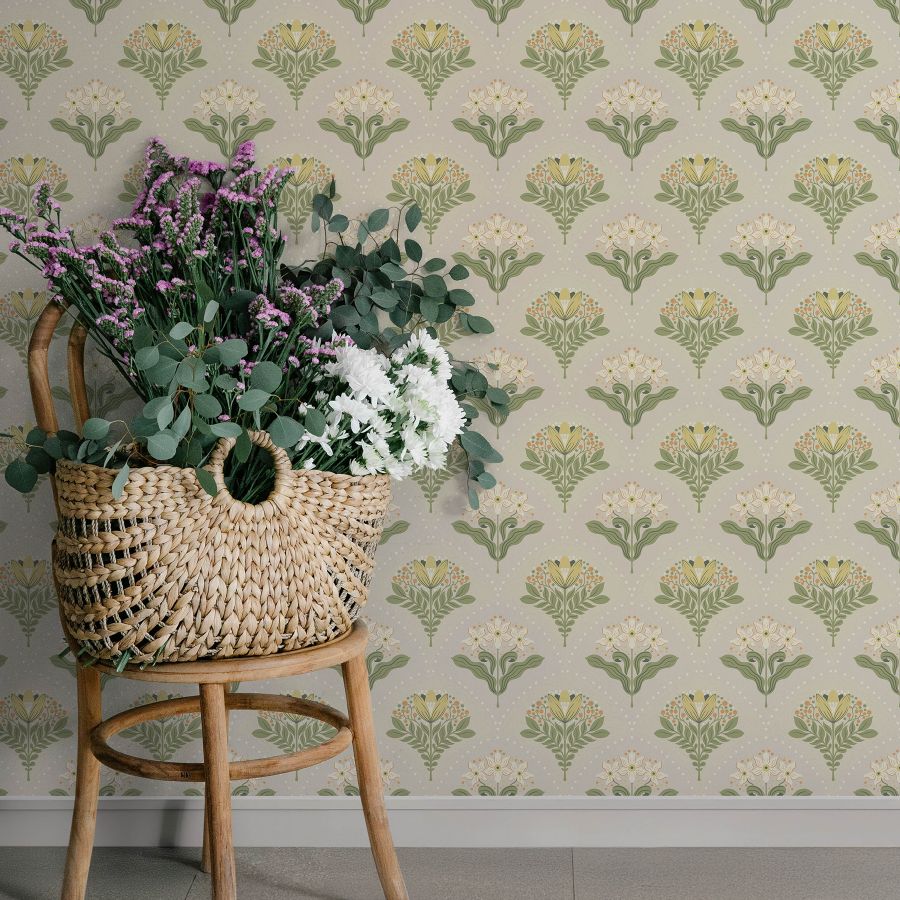 Purchase 4201-48014 A-Street Wallpaper, Maj Light Grey Floral Damask - Savanna12