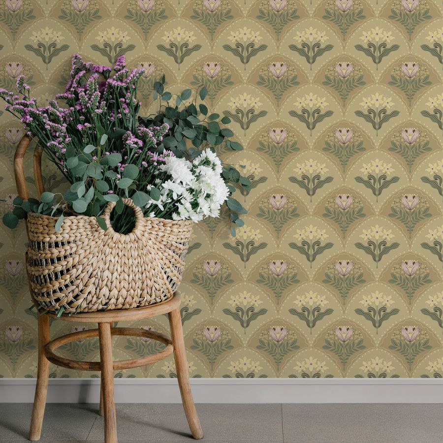 Purchase 4201-48015 A-Street Wallpaper, Maj Light Brown Floral Damask - Savanna12