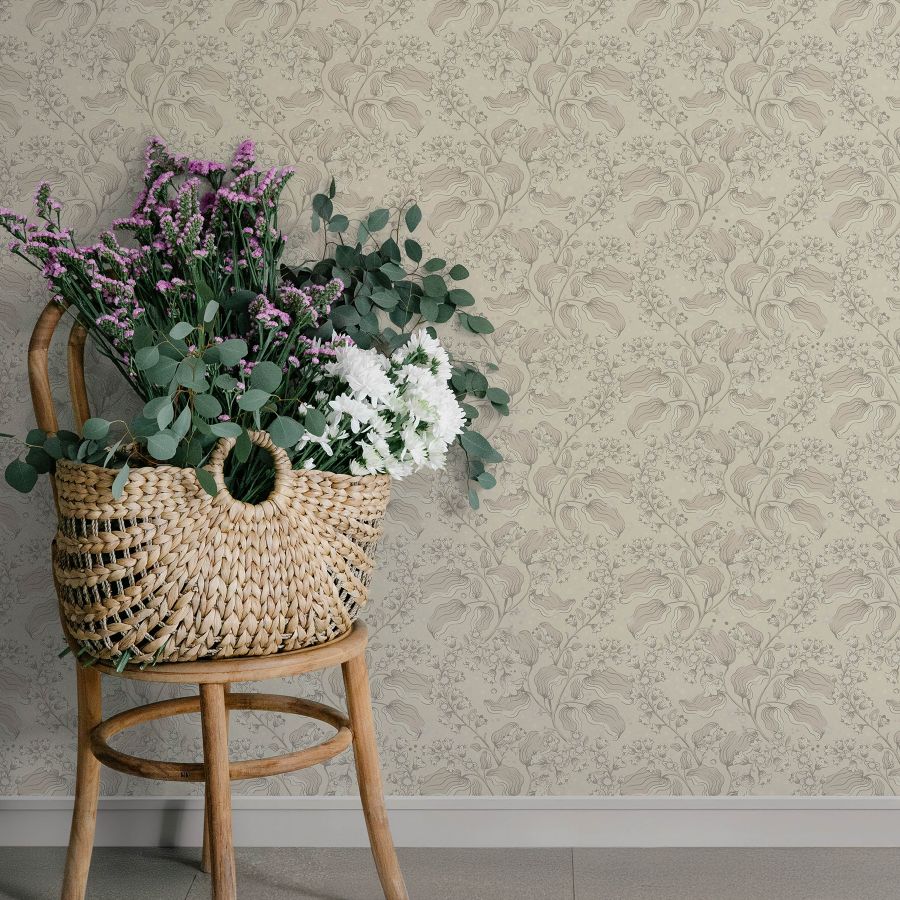 Purchase 4201-48024 A-Street Wallpaper, Syren Khaki Dainty Floral - Savanna12