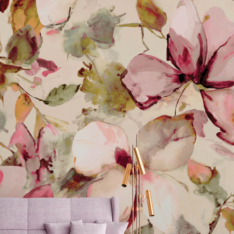 Purchase 4202-367577M A-Street Wallpaper, Florian Pink Wall Mural - Springhill12