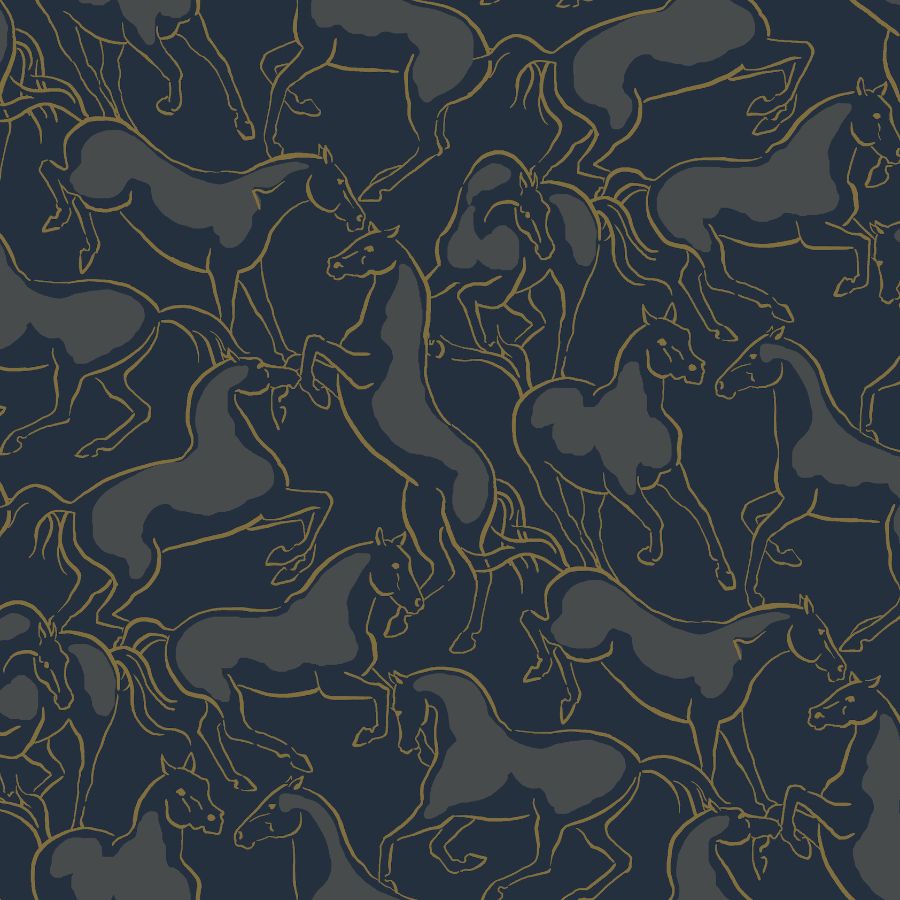 Purchase 4211-83506 | Private Reserve, Dressage Navy Stallions - Ronald Redding Wallpaper