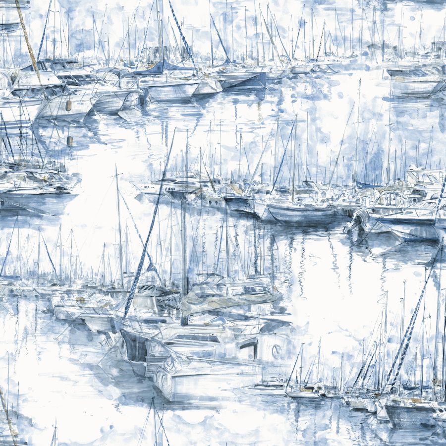 Purchase 4211-83511 | Private Reserve, Yacht Club Blue Scenic - Ronald Redding Wallpaper