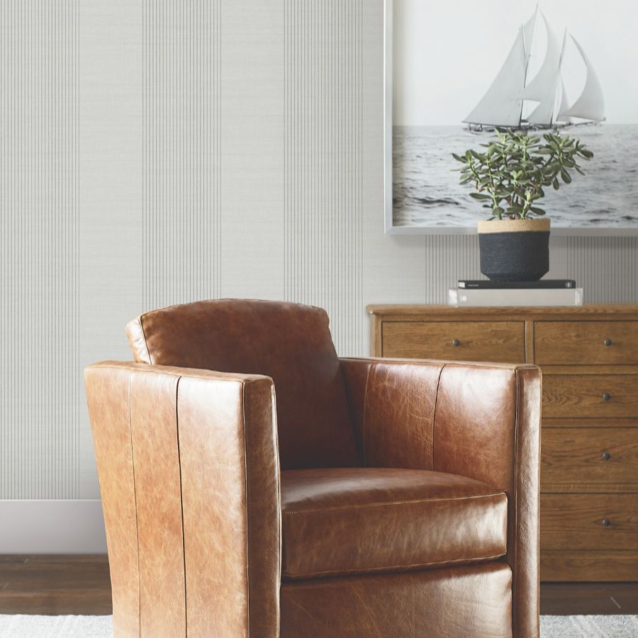 Purchase 4211-83527 | Private Reserve, Archer Stripe Grey - Ronald Redding Wallpaper