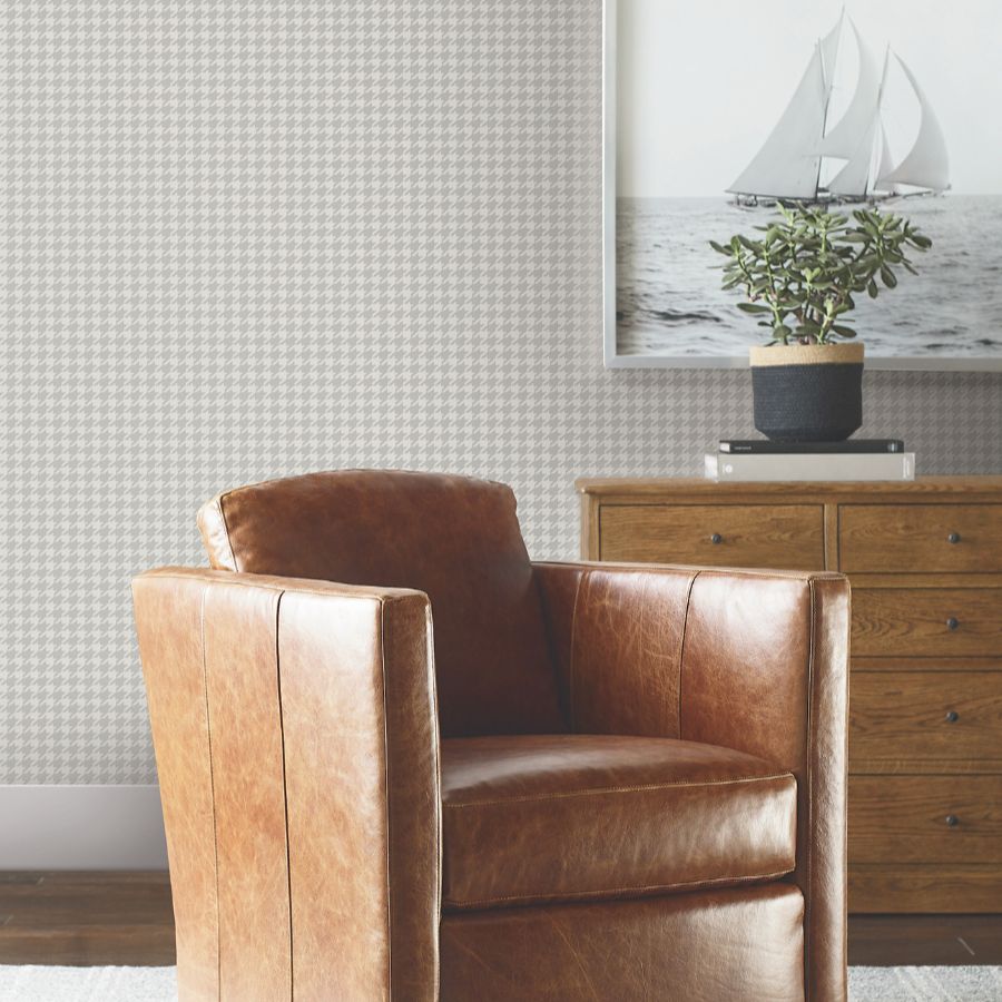 Purchase 4211-83558 | Private Reserve, Watson Dark Grey Houndstooth - Ronald Redding Wallpaper