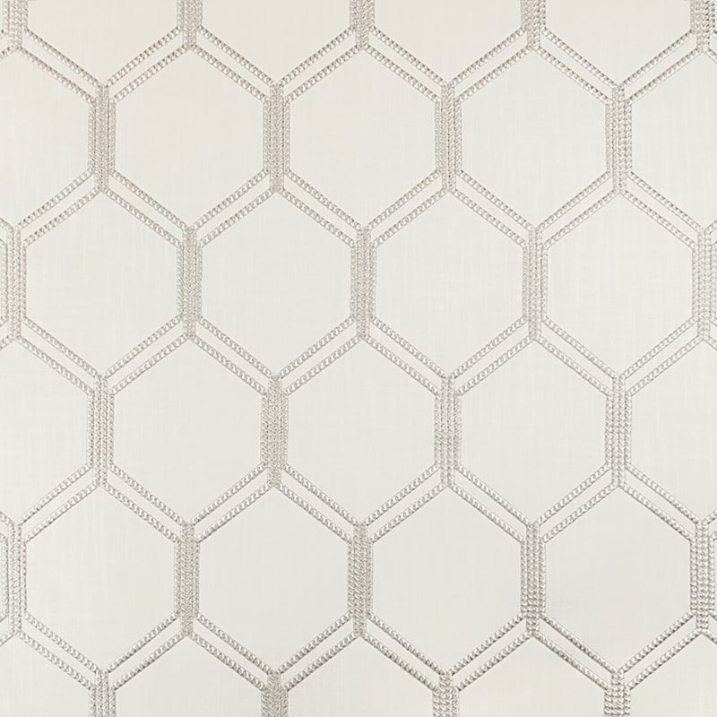 Sample 4686.1.0 Kravet Basics White Geometric Kravet Basics Fabric