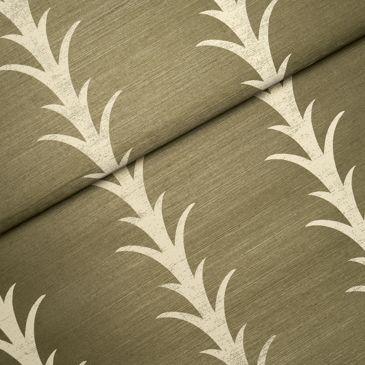Purchase 5006057 | Acanthus Stripe Sisal, Juniper - Schumacher Wallpaper