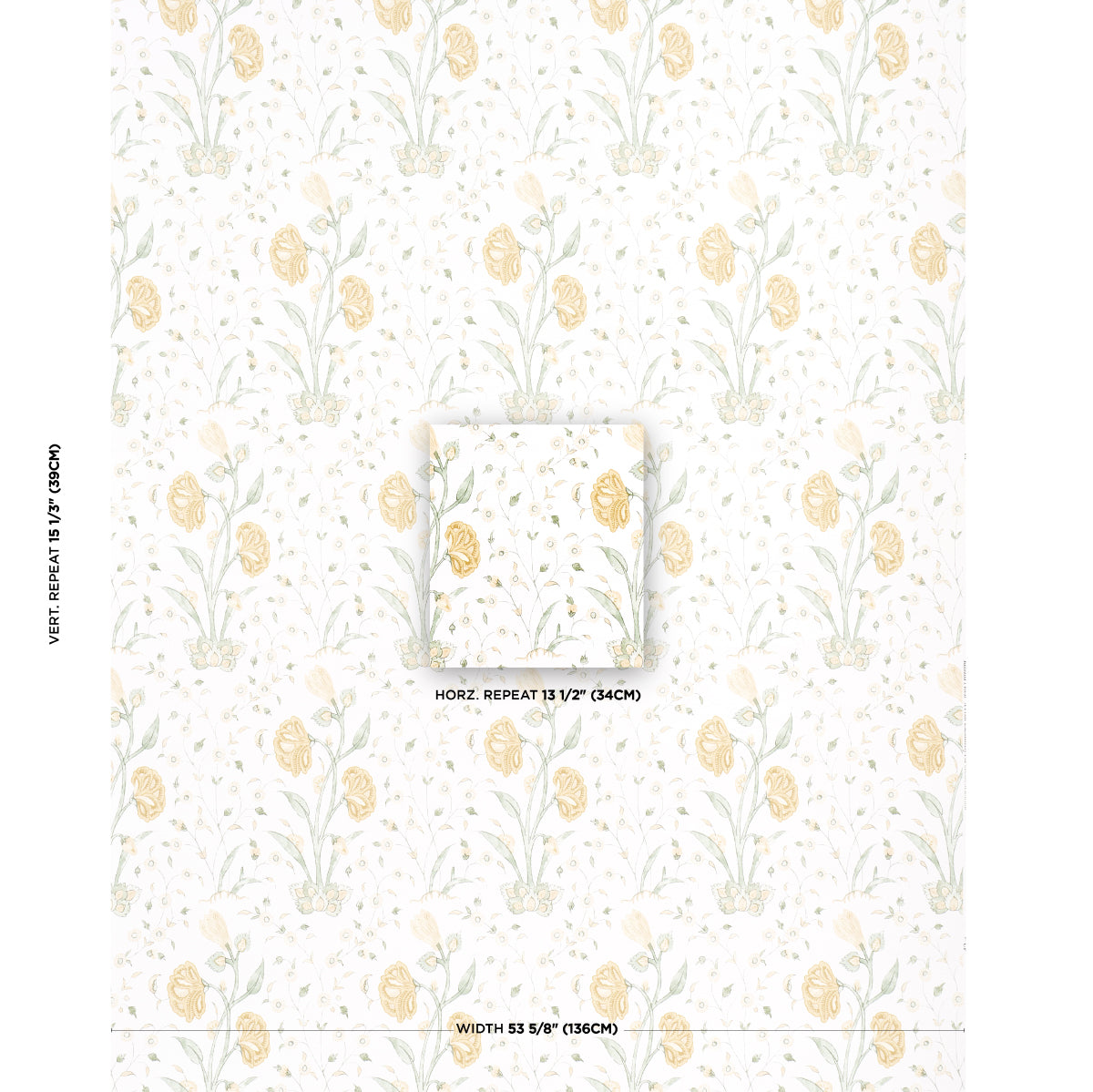 Purchase 5009954 | Khilana Floral, Marigold - Schumacher Wallpaper