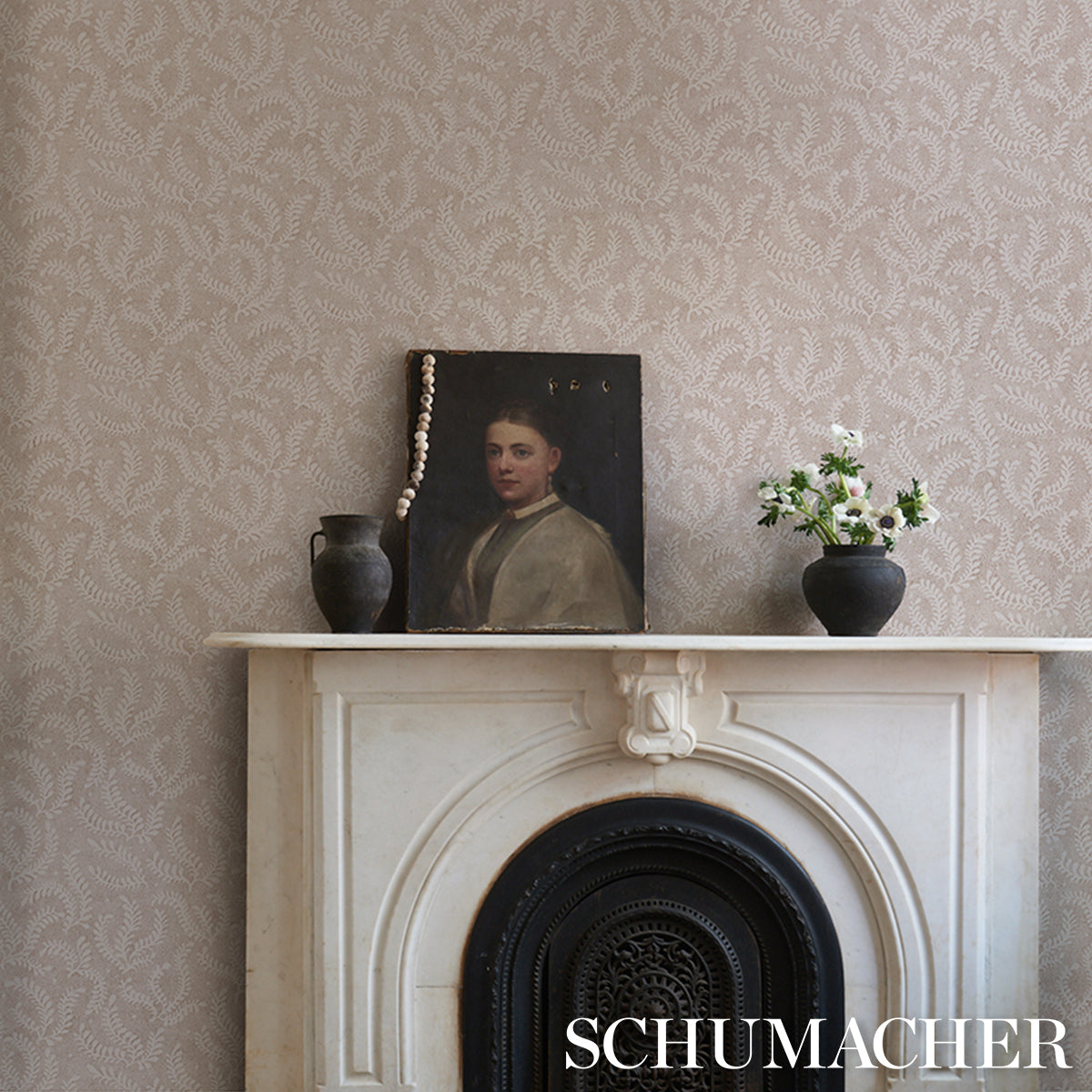 Purchase 5010385 | Etched Fern, Brown - Schumacher Wallpaper