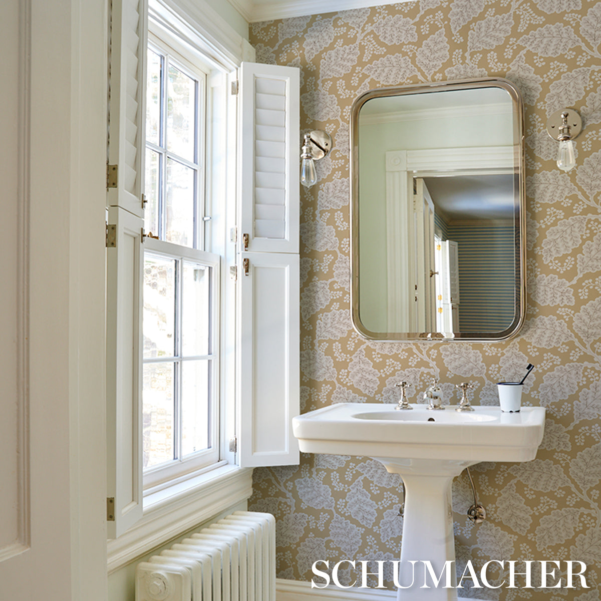Purchase 5010393 | Estelle, Ochre - Schumacher Wallpaper