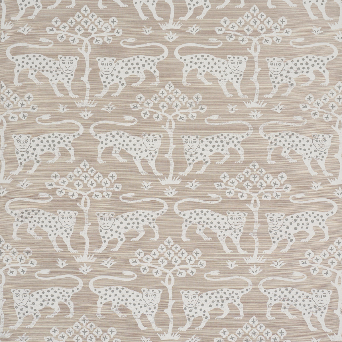 Purchase 5012304 | Woodland Leopard Sisal, Silver - Schumacher Wallpaper