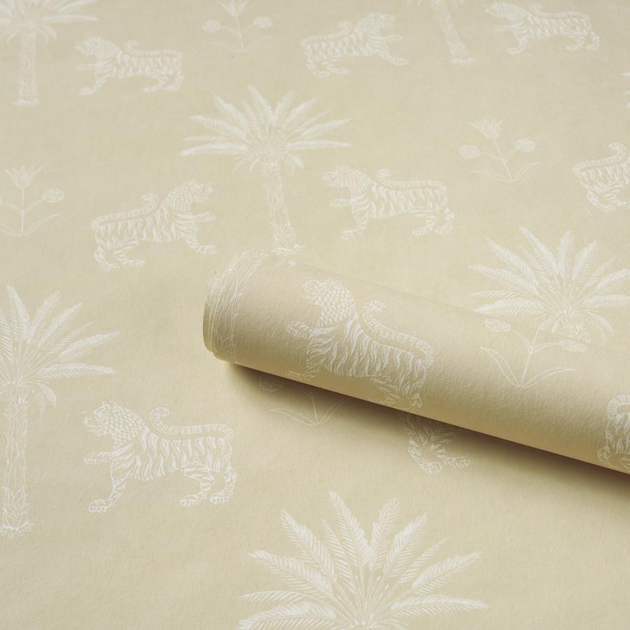 Purchase 5012923 | Tiger Palm Silhouette, Mistral Sand - Schumacher Wallpaper