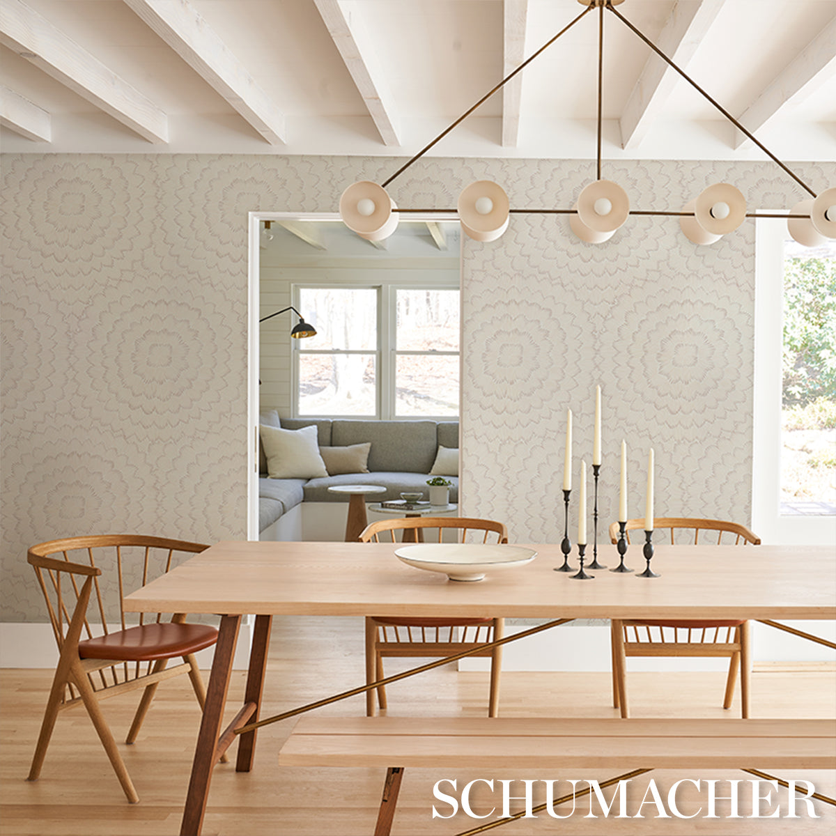 Purchase 5013824 | Feather Bloom, Chai - Schumacher Wallpaper