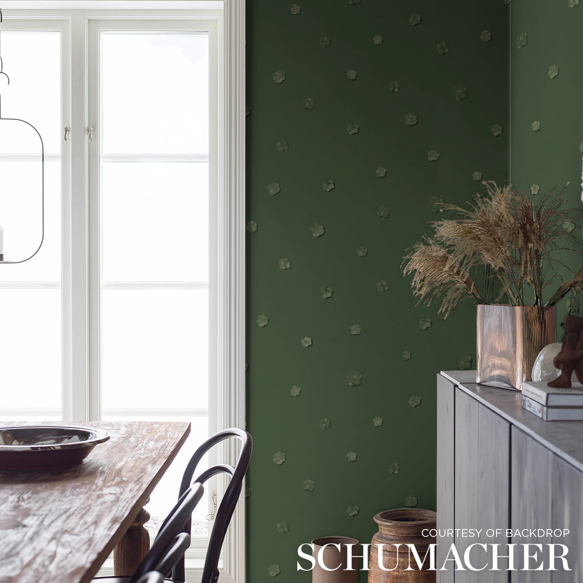 Purchase 5015272 | Heavenly Bodies, Deep Green - Schumacher Wallpaper