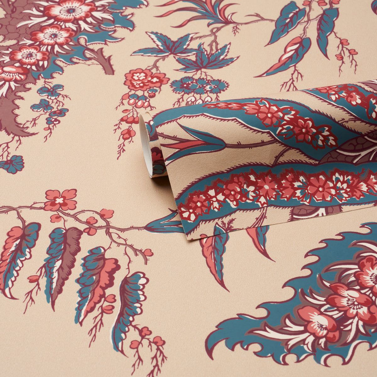 Purchase 5015500 | Apolline Botanical, Rouge & Bleu - Schumacher Wallpaper