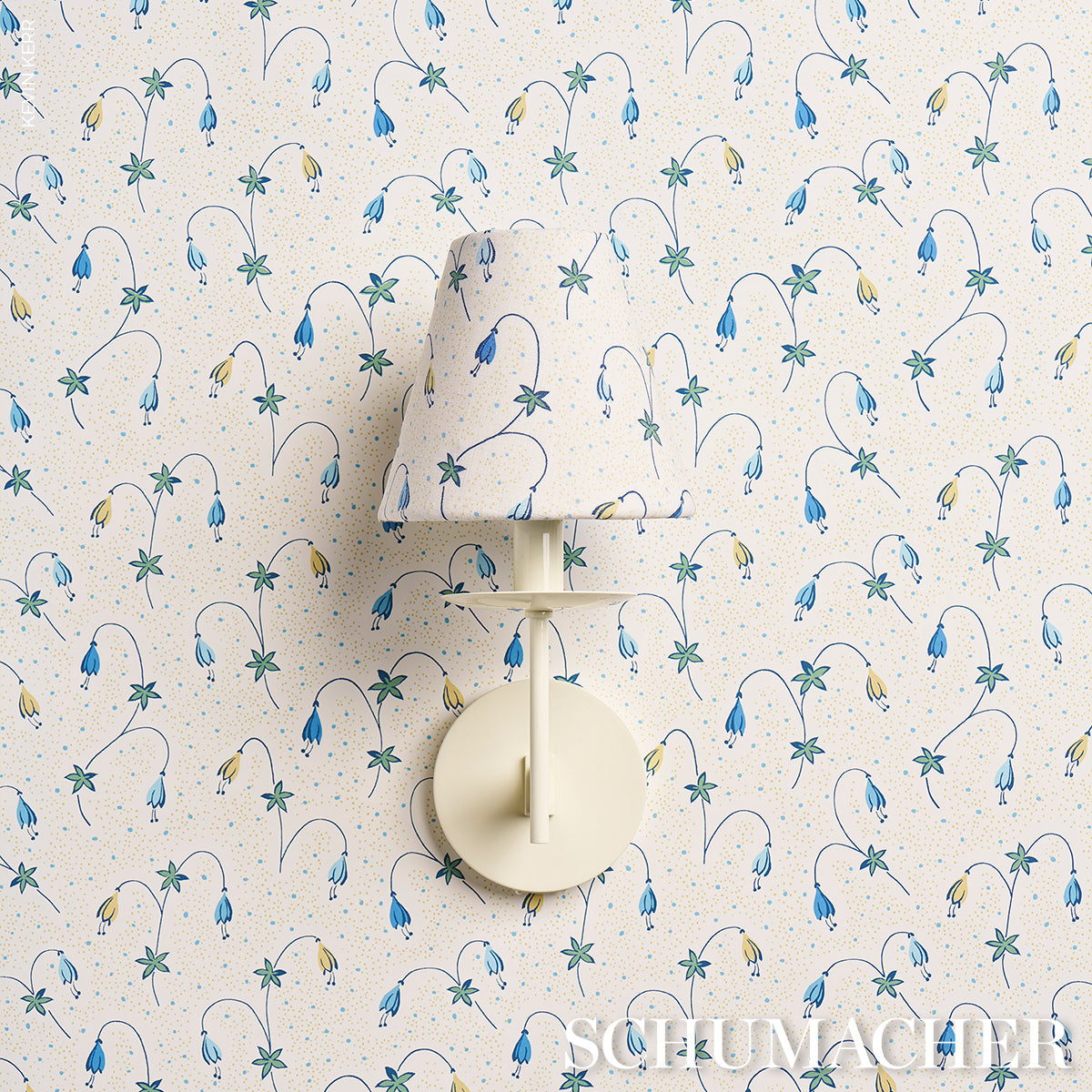 Purchase 5015750 | Lolly Floral, Blues - Schumacher Wallpaper