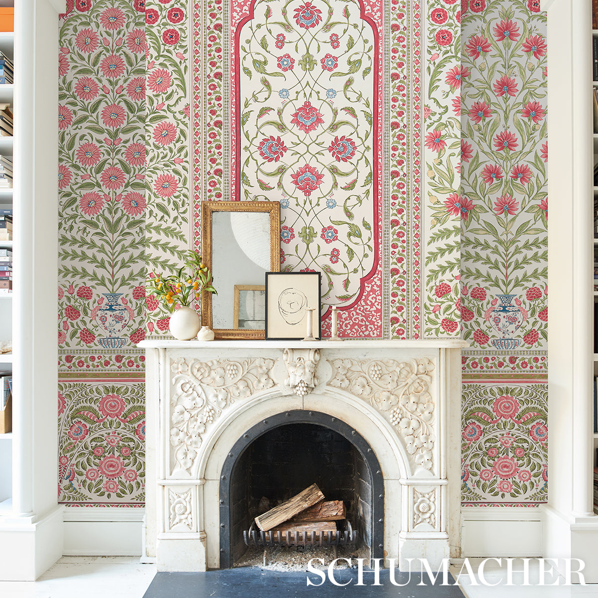 Purchase 5015831 | Montecito Panel Set, Red - Schumacher Wallpaper