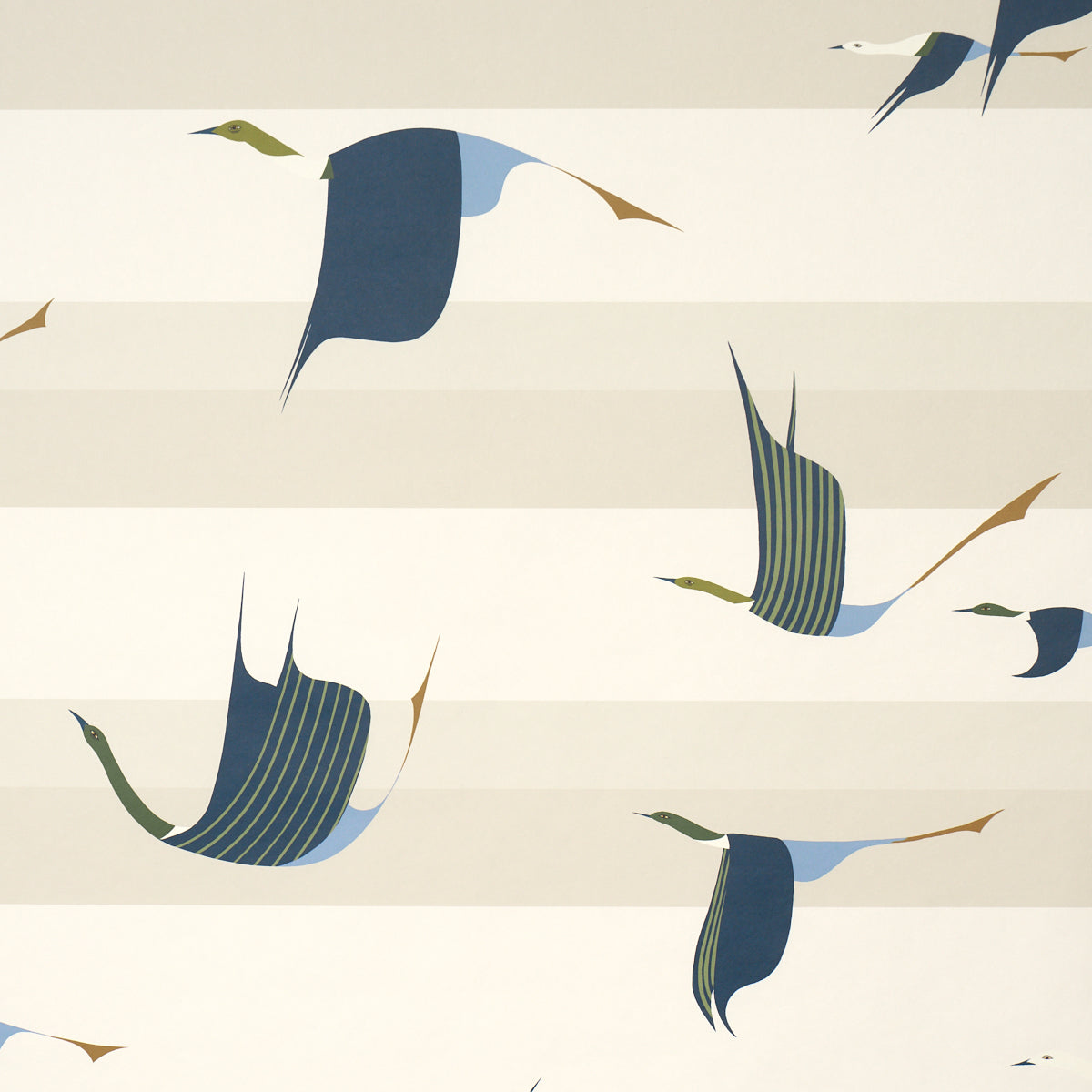 Purchase 5015851 | Flying West, Blue - Schumacher Wallpaper