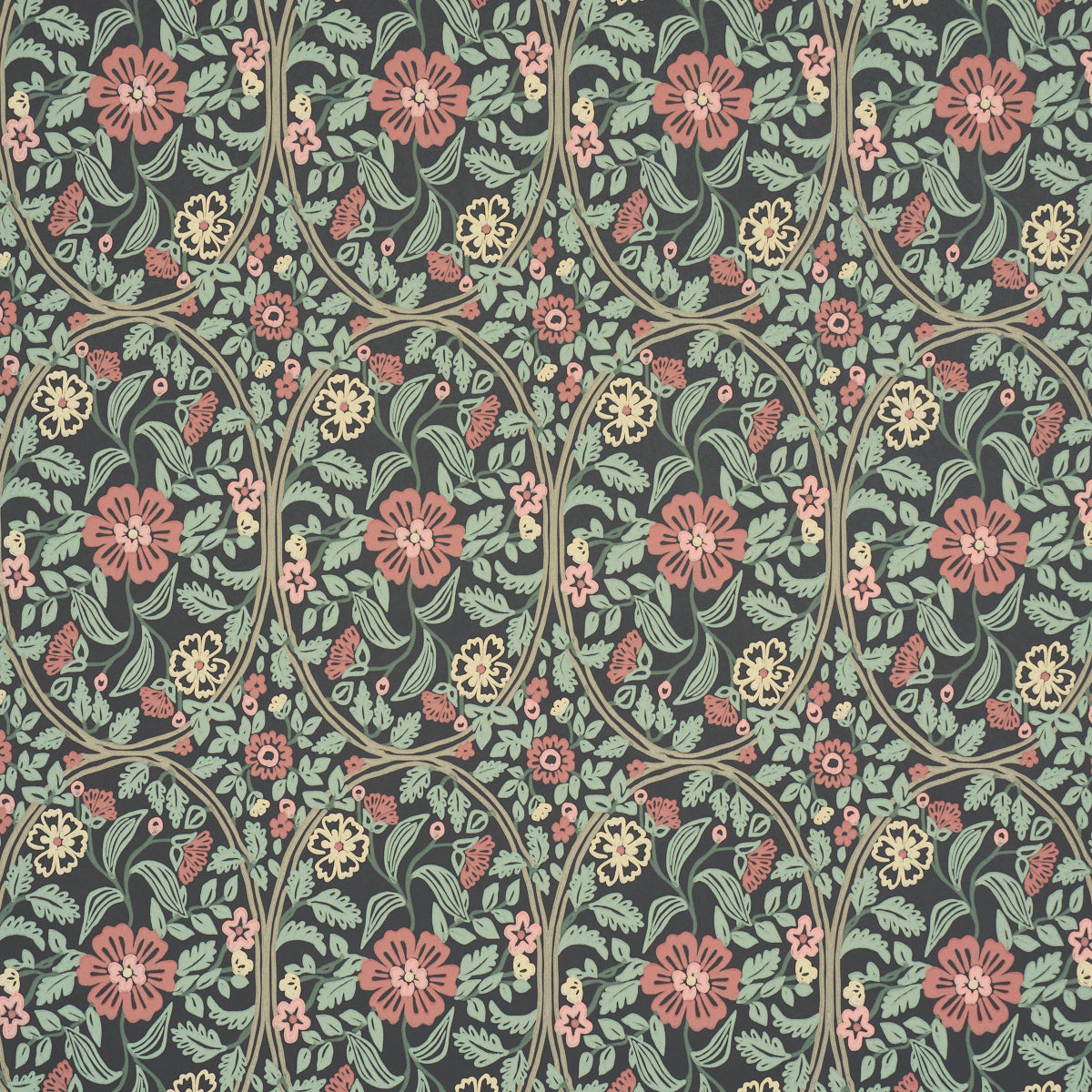 Purchase 5016270 | Garden Guild, Midnight - Schumacher Wallpaper