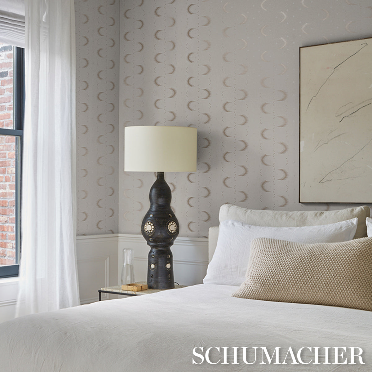 Purchase 5016470 | Aristelle, Warm Silver - Schumacher Wallpaper