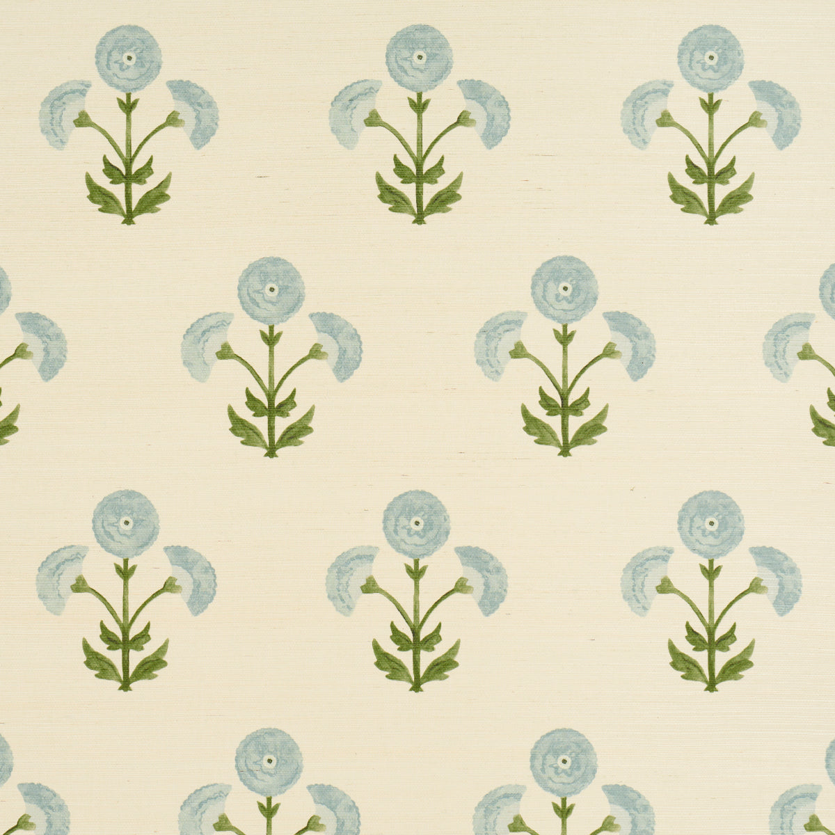 5016671 | Saranda Flower Sisal, Sky - Schumacher Wallpaper