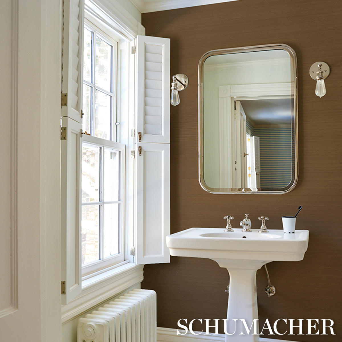 Purchase 5016875 | Musa Abaca Wallcovering, Toffee - Schumacher Wallpaper