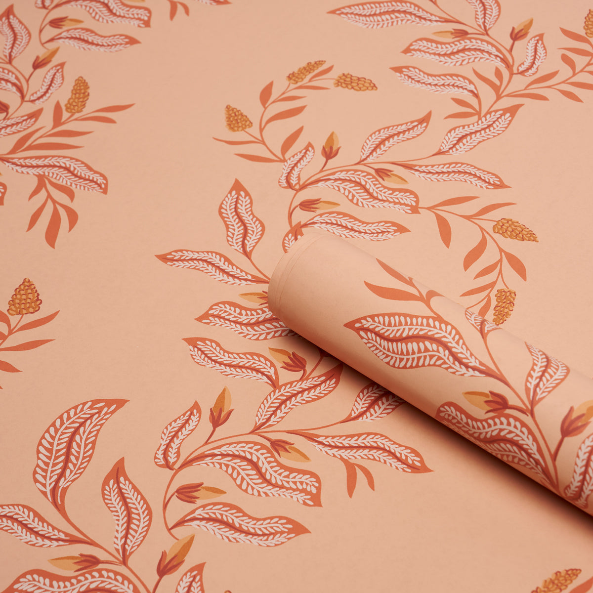 Purchase 5016971 | Vagary Vines, Papaya - Schumacher Wallpaper