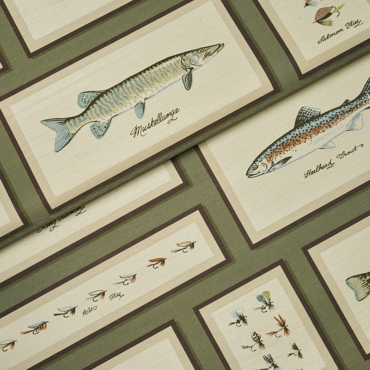 Purchase 5017000 | Jamie'S Trophies Sisal, Forest Green - Schumacher Wallpaper