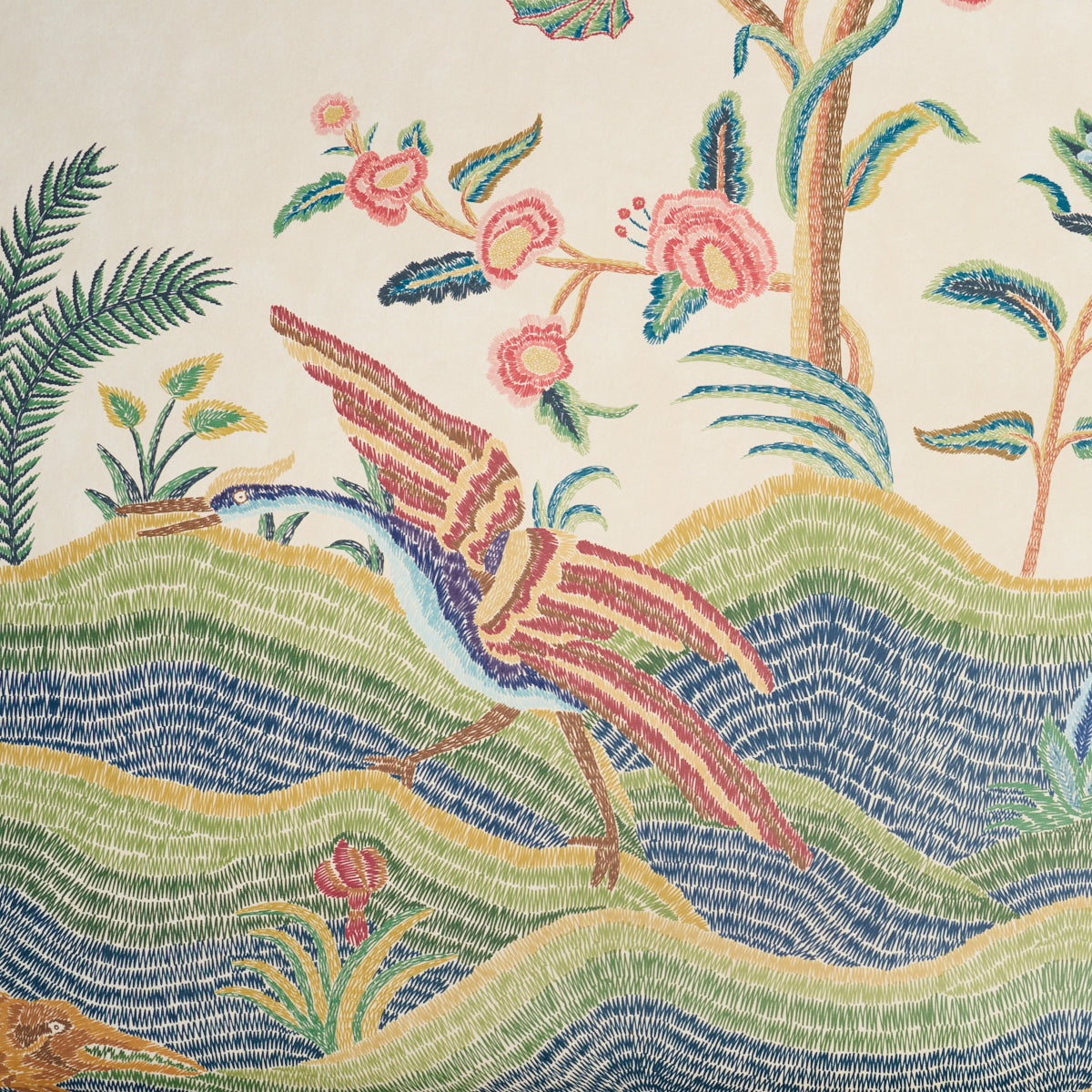 Purchase 5017320 | Spotswood Crewel 2 Panel Set, Multi - Schumacher Wallpaper