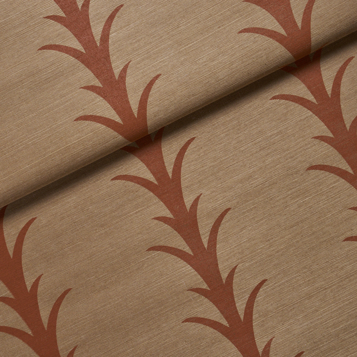 Purchase 5017651 | Acanthus Stripe Sisal, Mocha - Schumacher Wallpaper