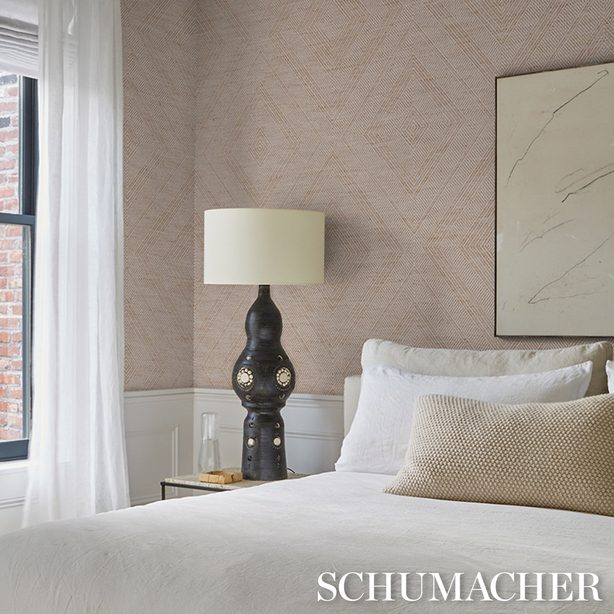 Purchase 5017670 | Tortola Linen Paperweave Large, Natural - Schumacher Wallpaper
