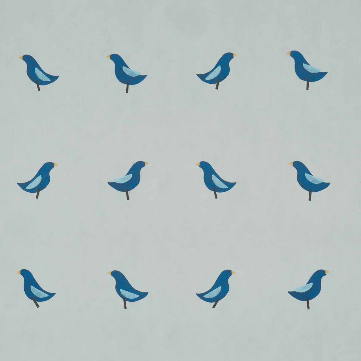 Purchase 5017892 | Birds Print, Navy On Sky - Schumacher Wallpaper