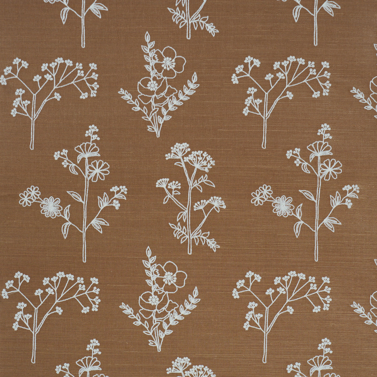 Purchase 5017911 | Lisbeth Embroidered Sisal, Brown - Schumacher Wallpaper