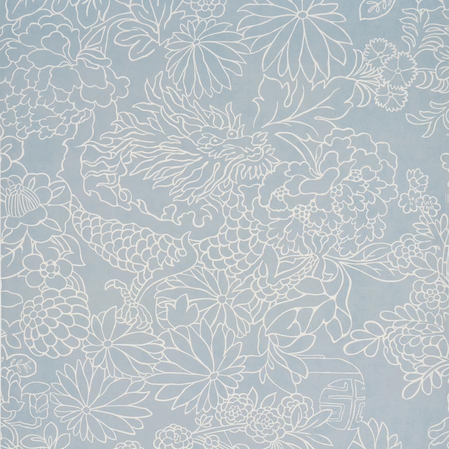 Sample - 5017920 | Chiang Mai Dragon Silhouette, Ciel De Provence - Schumacher Wallpaper
