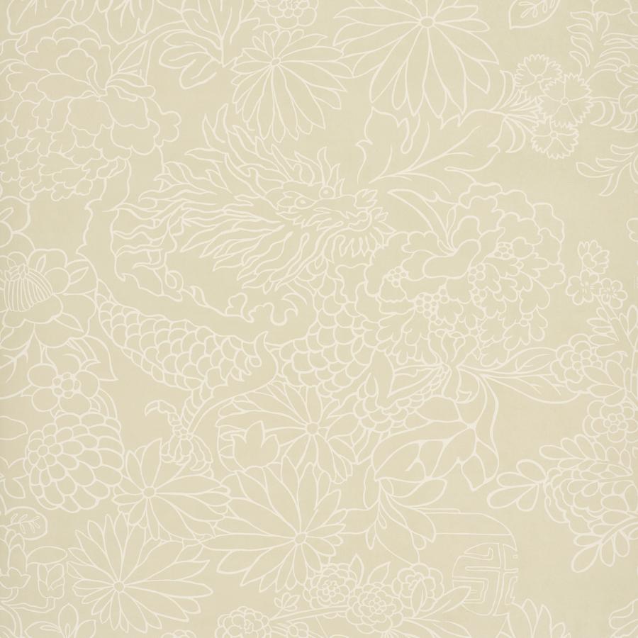 Sample - 5017922 | Chiang Mai Dragon Silhouette, Mistral Sand - Schumacher Wallpaper