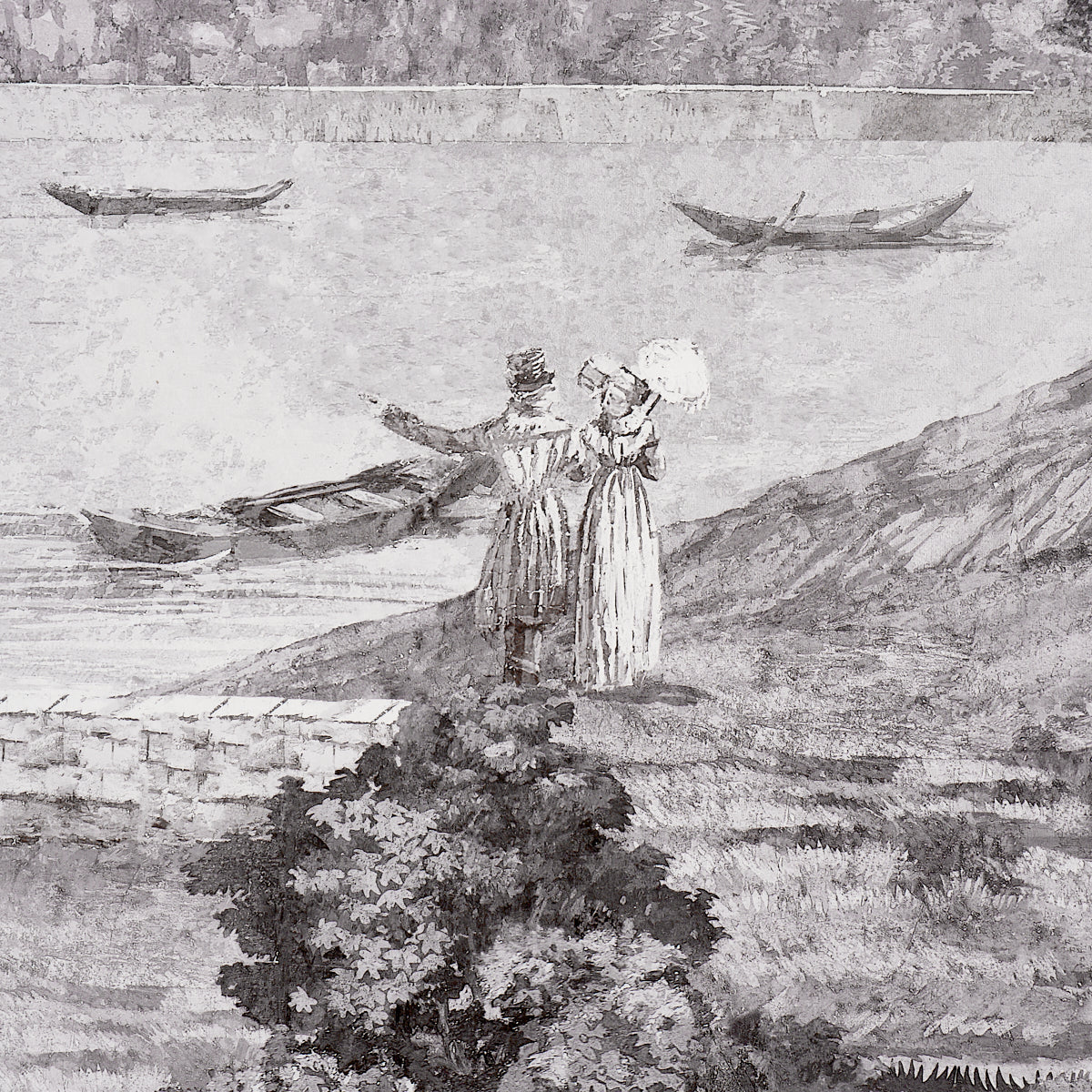 Purchase 5018121 | Promenade 4 Panel Set, Grisaille - Schumacher Wallpaper