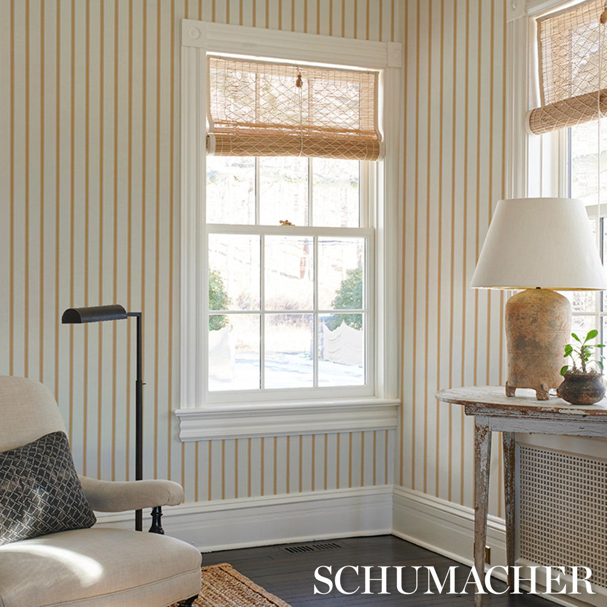 Purchase 5018164 | Westerly Stripe, Marigold - Schumacher Wallpaper