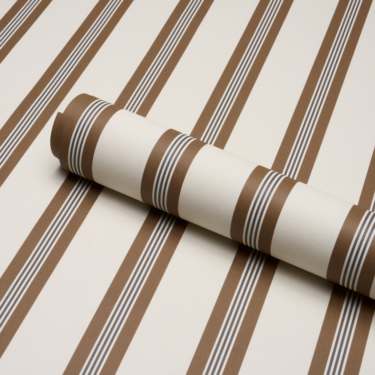 Purchase 5018174 | Chatham Stripe, Umber - Schumacher Wallpaper