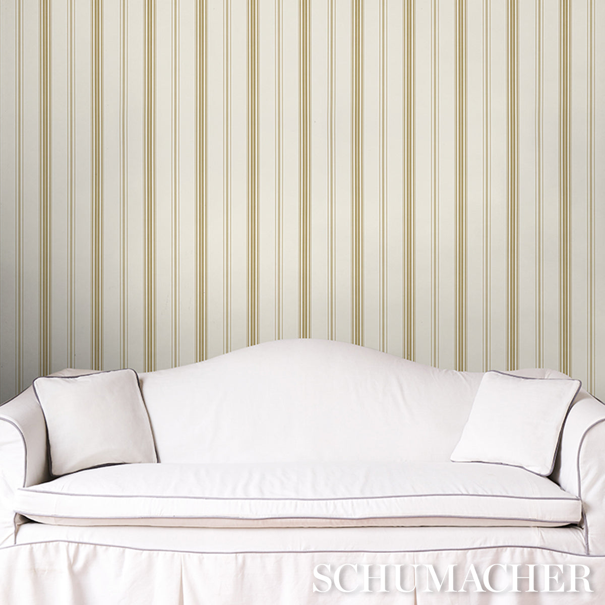 Purchase 5018191 | Coco Stripe, Neutral - Schumacher Wallpaper