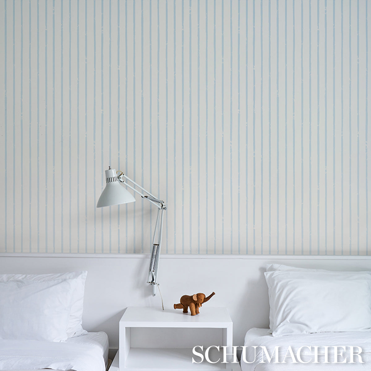 Purchase 5018352 | Springs Stripe, Sky - Schumacher Wallpaper