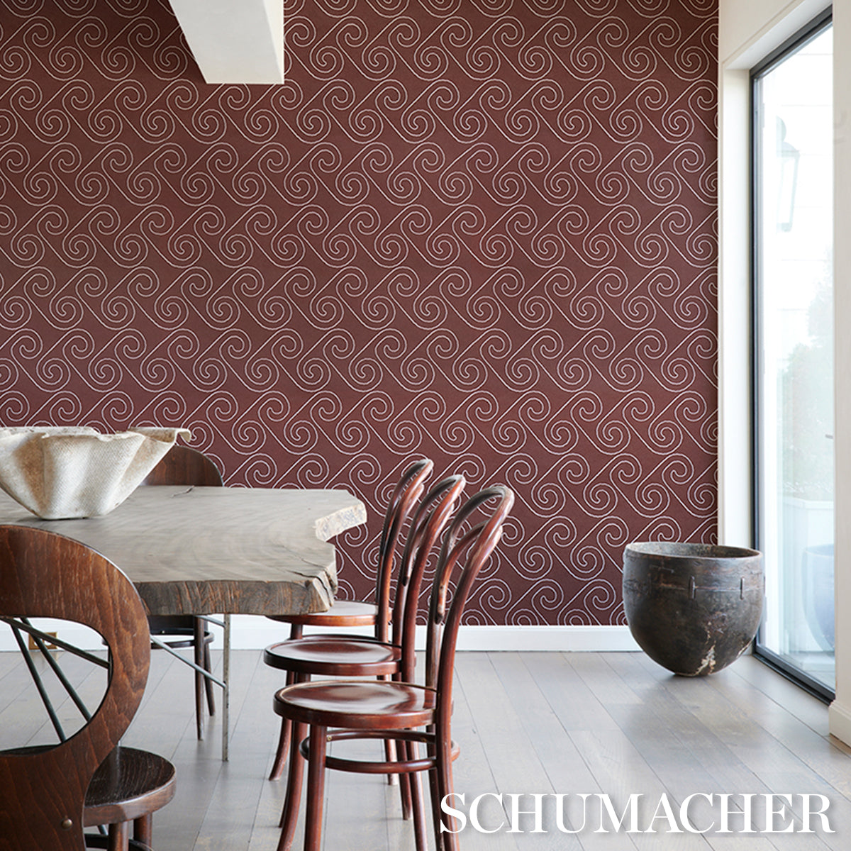 Purchase 5018362 | Fortuna, Plum - Schumacher Wallpaper