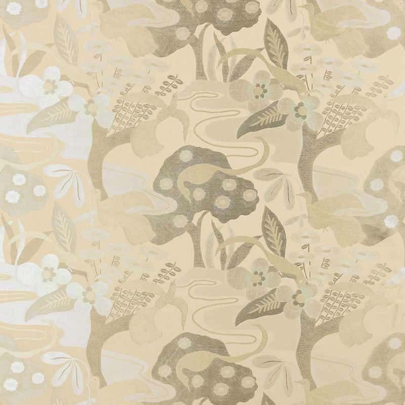 Buy 54072 Katsura Lampas Platinum by Schumacher Fabric
