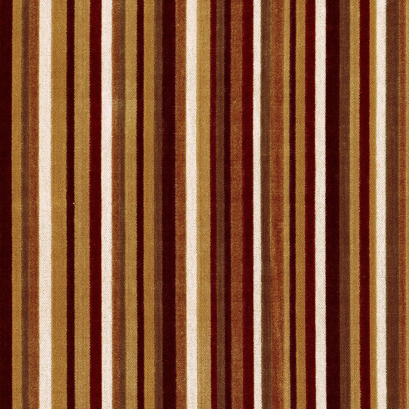 Shop 55322 Syncopated Velvet Stripe Bronze / Wine by Schumacher Fabric