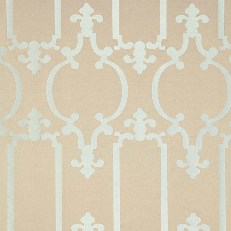 Buy 55860 Ornamental Silk Silvered Aqua by Schumacher Fabric