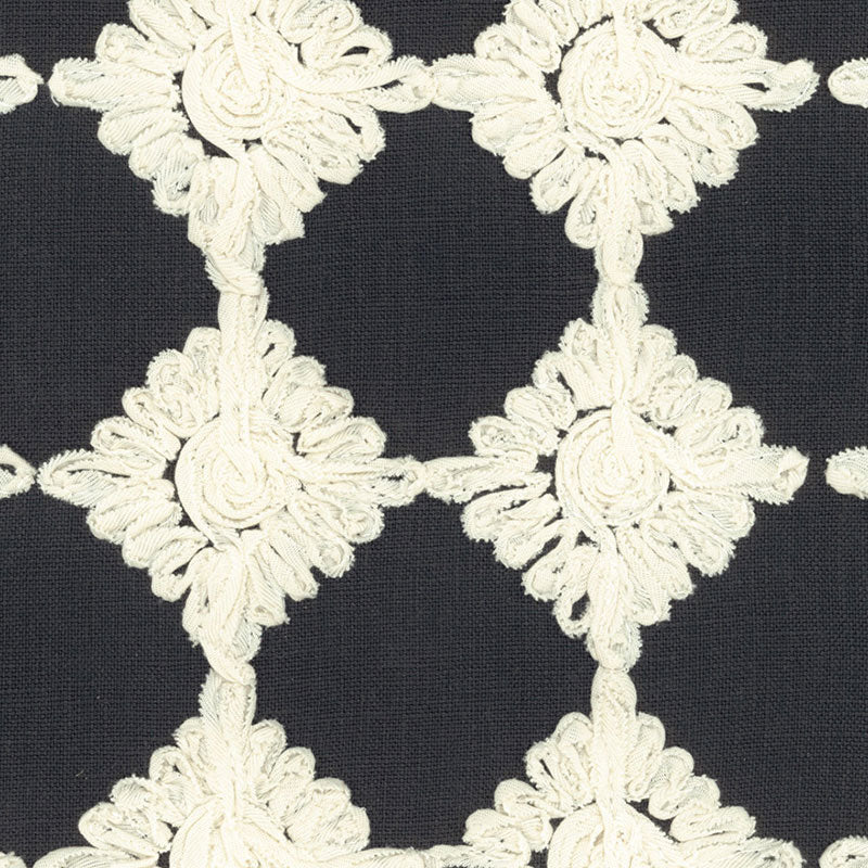 Shop 55870 Rosette Embroidery Charcoal by Schumacher Fabric