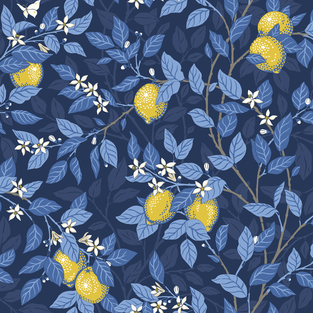 Purchase 6151 | Citronträd, Midnight And Yellow - Borastapeter Wallpaper