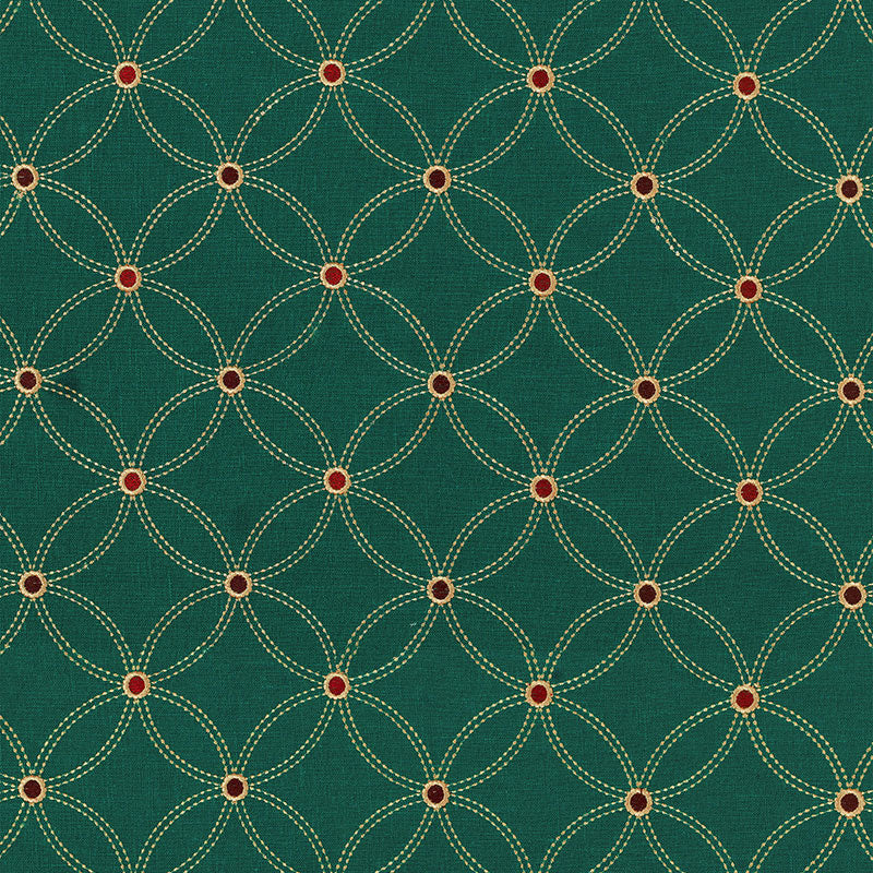 Looking 62252 Nexus Embroidery Smoky Teal by Schumacher Fabric