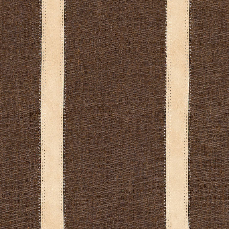 Select 62512 Leather Stripe Cocoa by Schumacher Fabric