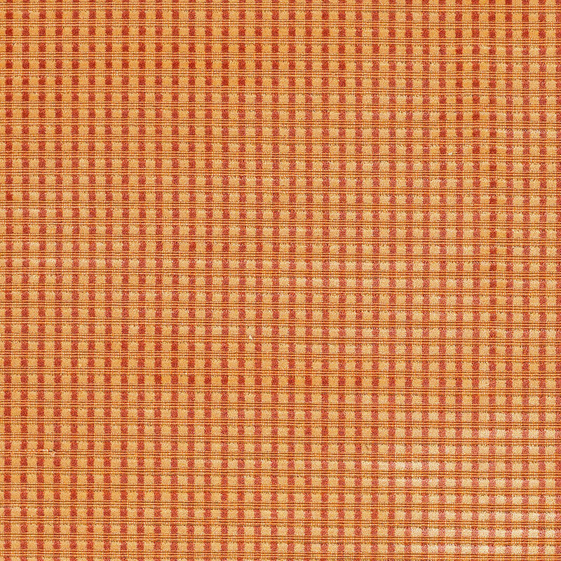 Looking 62590 Trianon Velvet Check Terracotta by Schumacher Fabric