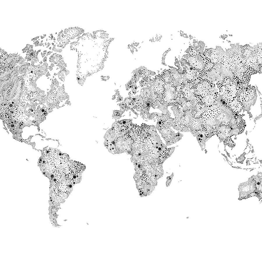 Order Sandberg Wallpaper SKU# 630-09 pattern name & color World Map, Black