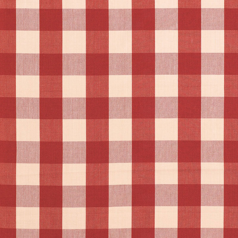 View 63034 Camden Cotton Check Red by Schumacher Fabric